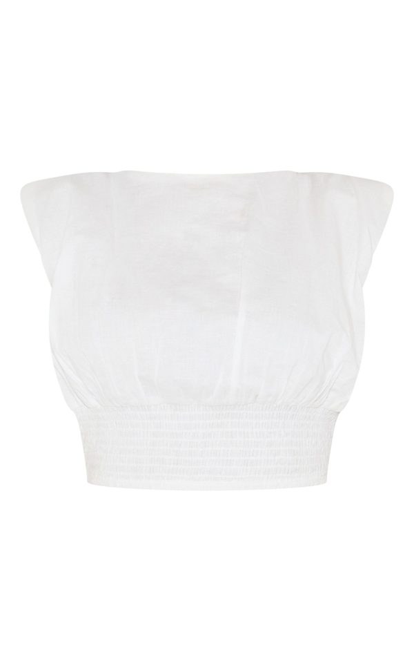 6e7de0786b08be4f2ad8412a2819caf3c97d16d2_CNM6273_5_shape_cream_boat_neck_shirred_cinched_waist_top