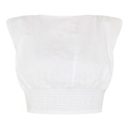 6e7de0786b08be4f2ad8412a2819caf3c97d16d2_CNM6273_5_shape_cream_boat_neck_shirred_cinched_waist_top