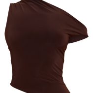 6e99963378af3f5e065a69473673542f25374b45_CNM9240_5_chocolate_double_layered_slinky_one_shoulder_longline_top