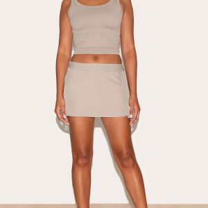 Clay Tailored Pleated Micro Mini Skirt
