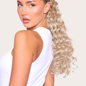 Lullabellz Midi Grande Curly Corkscrew 20" Wraparound Pony Rooted California Blonde