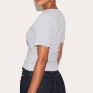 6f88e239e92cb19092d111d56400707a5c98cd47_CNM6000_2_grey_marl_cotton_ruched_side_detail_t_shirt