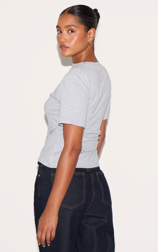 6f88e239e92cb19092d111d56400707a5c98cd47_CNM6000_2_grey_marl_cotton_ruched_side_detail_t_shirt