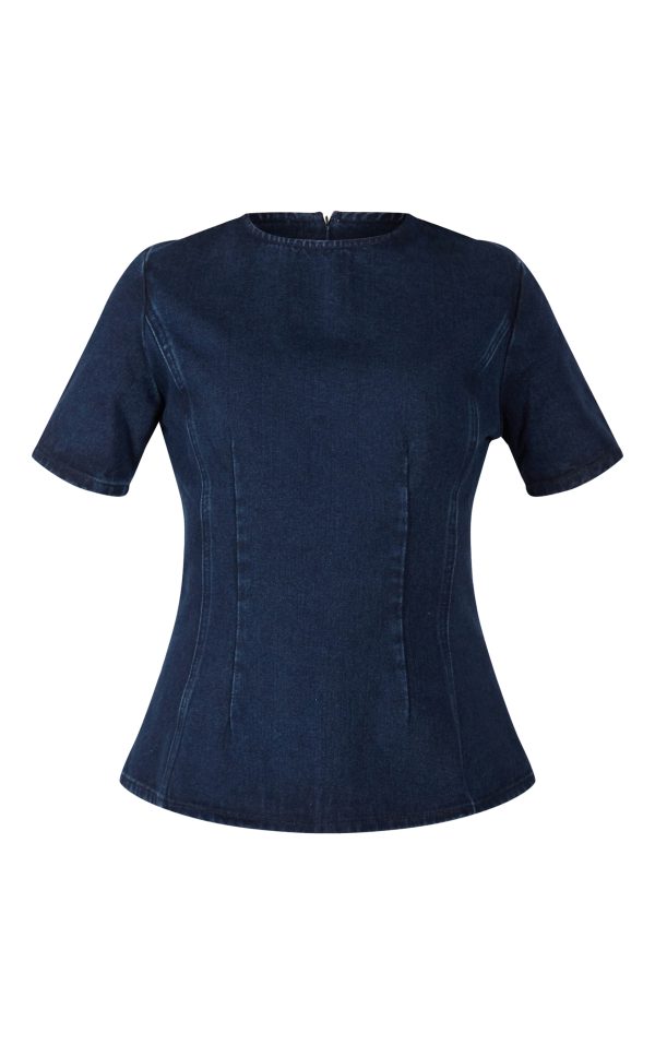 6fc3565061010015e4642960e1dd982378102346_CNM4694_5_dark_indigo_cinched_waist_peplum_denim_top