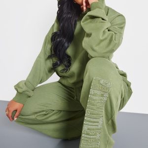 PRETTYLITTLETHING Shape Khaki Hoodie