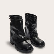 70480fd5322eb96f77768aa78a72401f5333d5ee_CNL7146_2_black_pu_round_toe_fold_over_buckle_strap_ankle_boots
