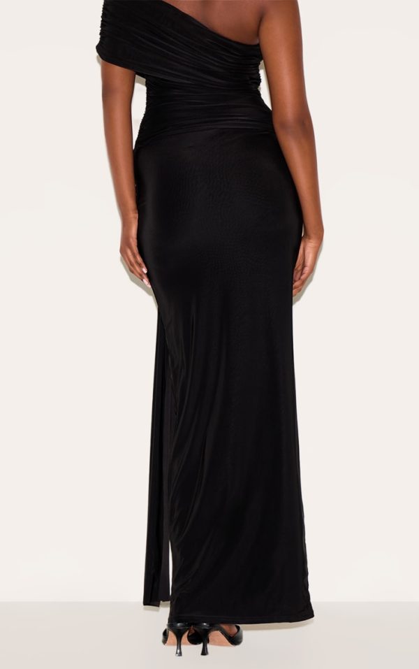 70af740d4b373b19889d88ba6be4b03d7ccf9cf7_CNM9156_3_black_double_layer_slinky_ruched_drape_maxi_skirt