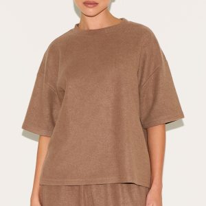 Deep Taupe Soft Touch Boxy T-shirt
