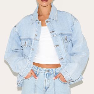 Light Blue Wash Oversized Classic Denim Jacket