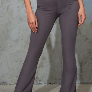 Maternity Slate Ribbed Flared Leggings