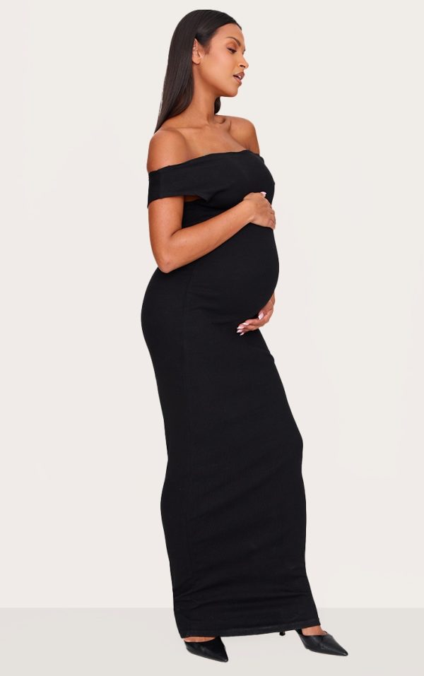 7375ae7c3a3a72500a081551f37dcb99d565f4ad_CNL9365_1_maternity_black_bardot_ribbed_sleeveless_maxi_dress