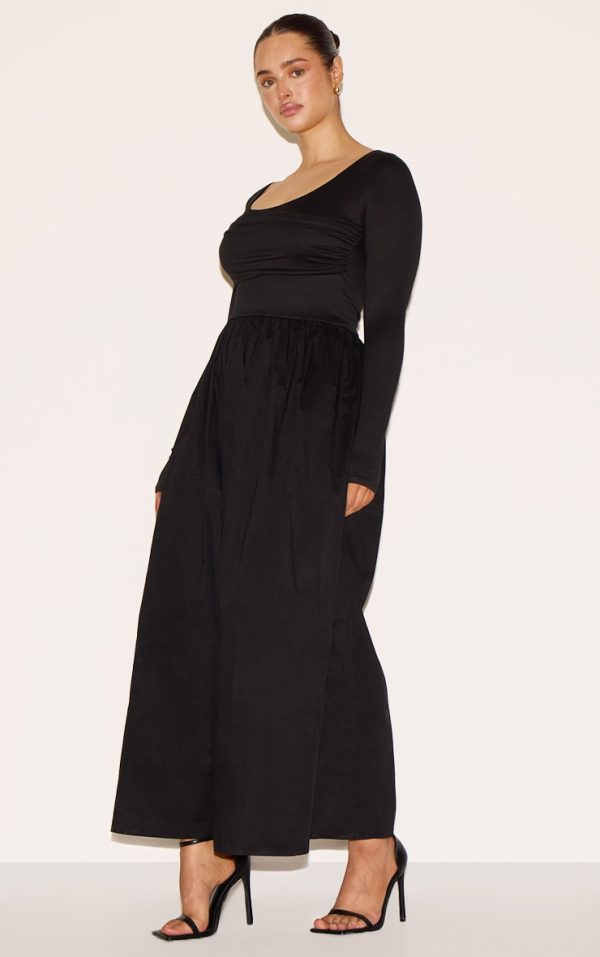 73a8e5399ca98c990c267d3d17ff380d8ce27911_CNM0724_3_shape_black_scoop_neck_ruched_bust_maxi_shift_dress