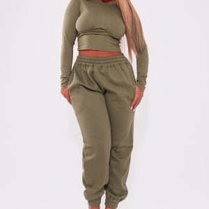 Shape Khaki High Waisted Cuffed Joggers