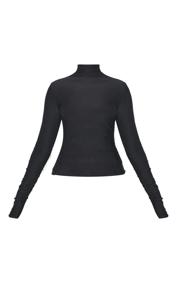 73df5307c0f67cea1ef8ff012c22e11c0962a66a_CNL8982_5_black_soft_touch_high_neck_ruched_sleeve_top