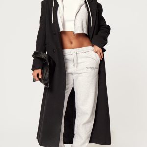 PRETTYLITTLETHING Grey Marl Copy right Slogan Joggers