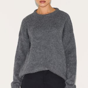 Grey Marl Soft Knit Oversized Jumper
