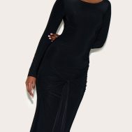 74bbb83b4fcd2eea841c21a259c243b5cabcef47_CNM8956_1_black_double_layer_slinky_drop_waist_knot_detail_maxi_dress