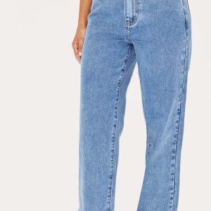 Petite Blue Vintage Wash Split Hem Jeans