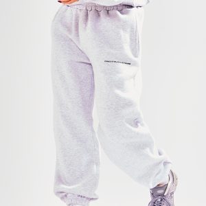 PRETTYLITTLETHING Petite Ash Grey Branded Joggers