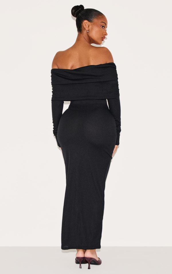 75eceb17cd3406c7d43768eb8e3d4503e3b1cdf7_CNK6085_2_shape_black_fold_over_bardot_rib_maxi_dress