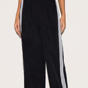 Black Shell Bow Detail Track Pants