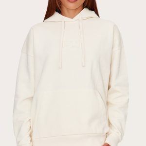 PRETTYLITTLETHING Cream Premium Embossed Oversized Hoodie
