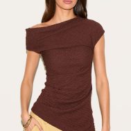 76ae6721d343d9c5386f268ba79c8f87fe65827e_CNM8098_1_chocolate_textured_ruched_asymmetric_long_top