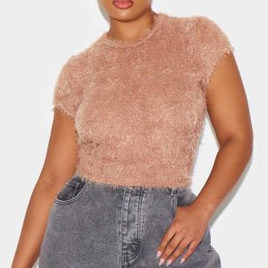 Plus Stone Eyelash Knit Baby Tee