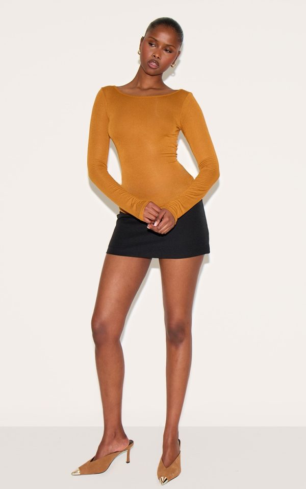 76daf664331b93678346c04cbe924a1d1a65d565_CNM3734_3_tan_sheer_soft_touch_crew_neck_long_sleeve_top