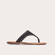 76fce8f477a08eaff2941bb8b1edd461c6241419_CNL7094_1_black_faux_suede_stud_detail_toe_thong_flat_sandals