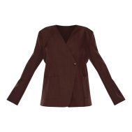 76fe50781e37c390496b1d6cf682aff3fd9e9817_CNM1900_5_dark_brown_tailored_woven_asymmetric_blazer