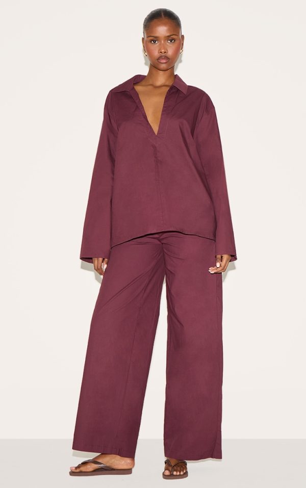 773c0e2ff5a465473d34e3b761a8c4a9c80f6c21_CNM2381_1_plum_cotton_poplin_mid_rise_wide_leg_trousers
