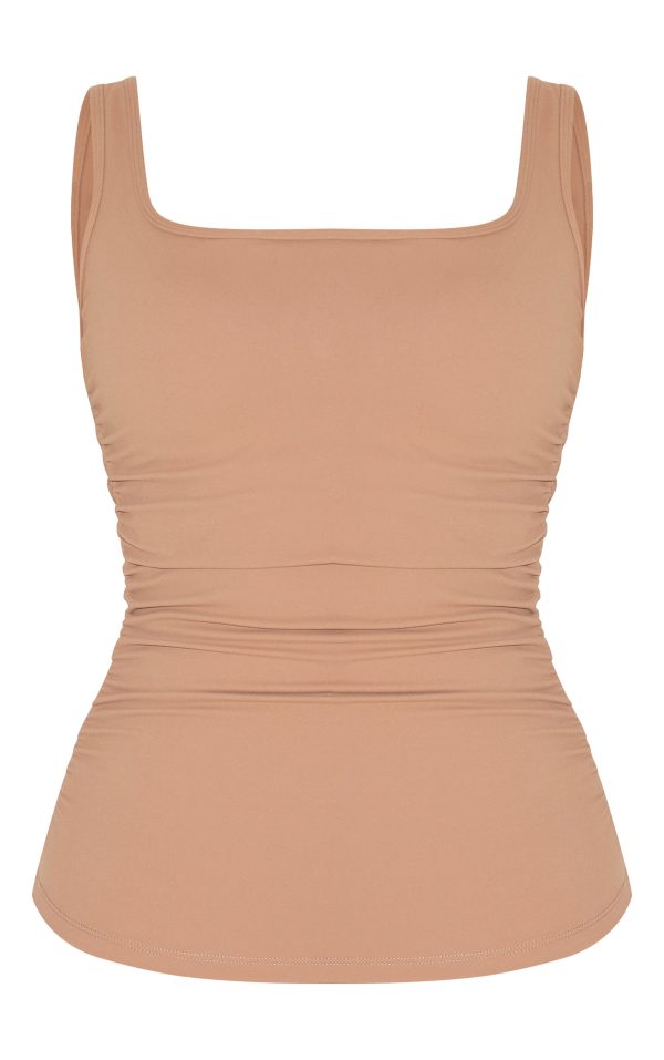 77c458f2a298872afe8a608298c0fbe7f83b8d05_CNM0970_5_shape_taupe_active_ruched_side_cupped_long_line_top