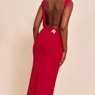 77d2d9958d98d0246dac4df3c915963e6c5fb817_CNN3471_1_red_double_layer_slinky_low_back_trim_detail_maxi_dress