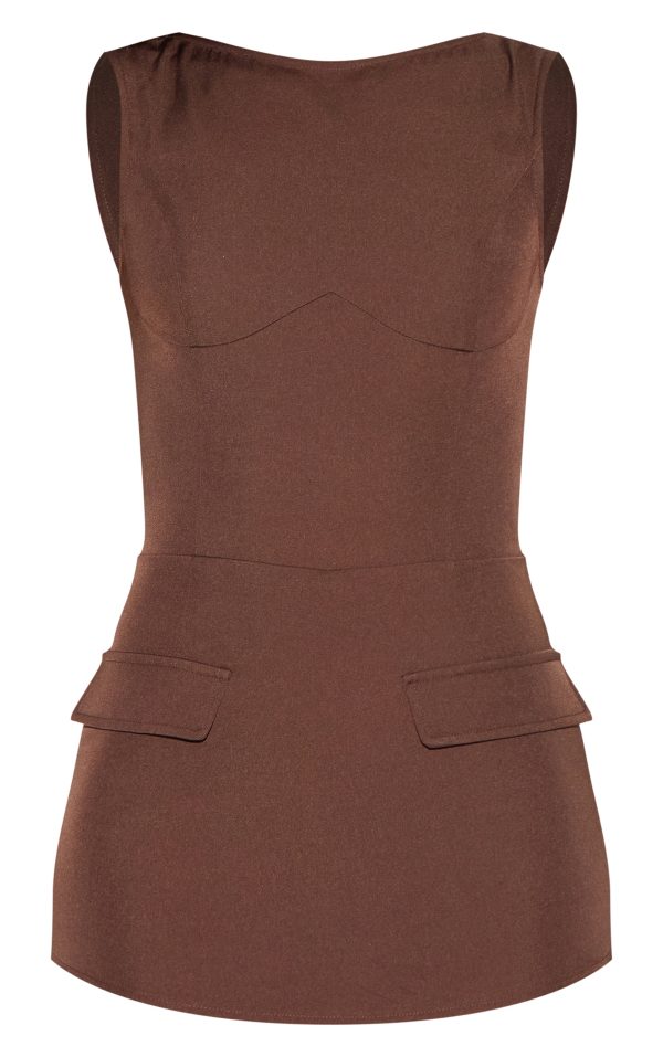 78071ea4cede5ef2fa91f537a726a1e7b238686b_CNM2676_5_tall_dark_chocolate_woven_pocket_detail_skort_playsuit
