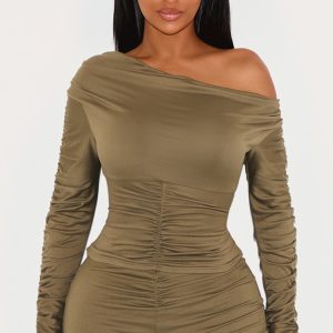 Shape Olive Super Soft Off Shoulder Ruched Underbust Top