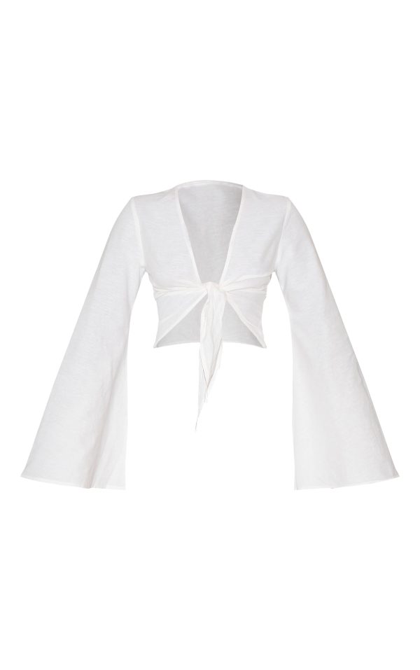 790f5cc5841ae479b627f63f360370c149497d7f_CNM4653_5_white_lightweight_woven_knot_front_drape_detail_blouse