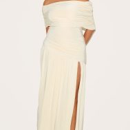 799dc1cf7de447d57f72d7e7f6e655bd23e25d17_CNN0722_1_plus_cream_double_layer_slinky_bardot_ruched_maxi_dress