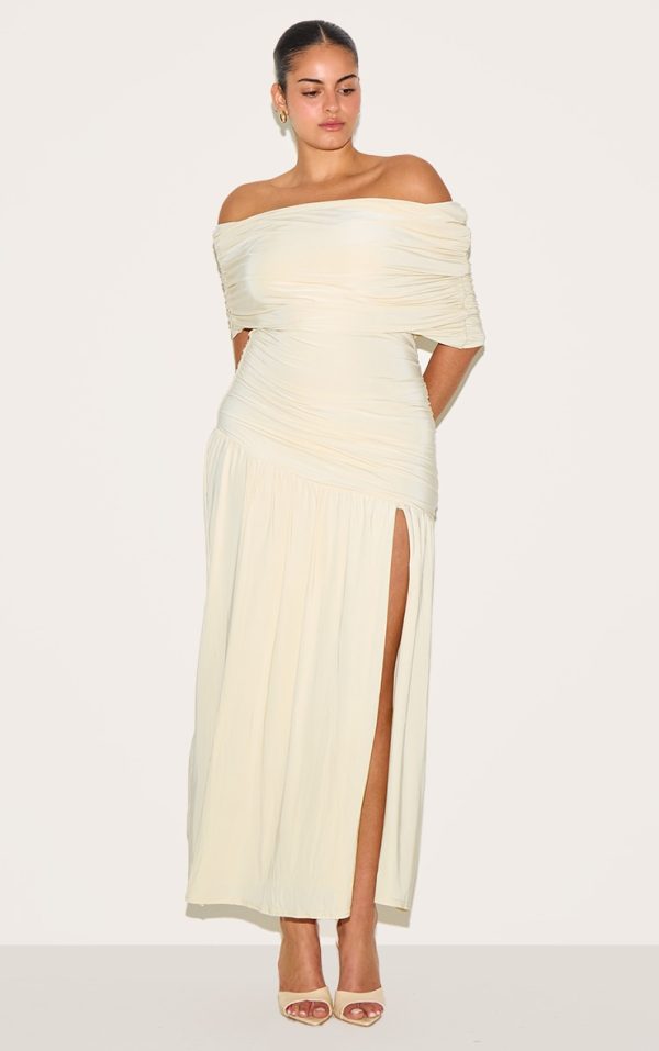 799dc1cf7de447d57f72d7e7f6e655bd23e25d17_CNN0722_1_plus_cream_double_layer_slinky_bardot_ruched_maxi_dress