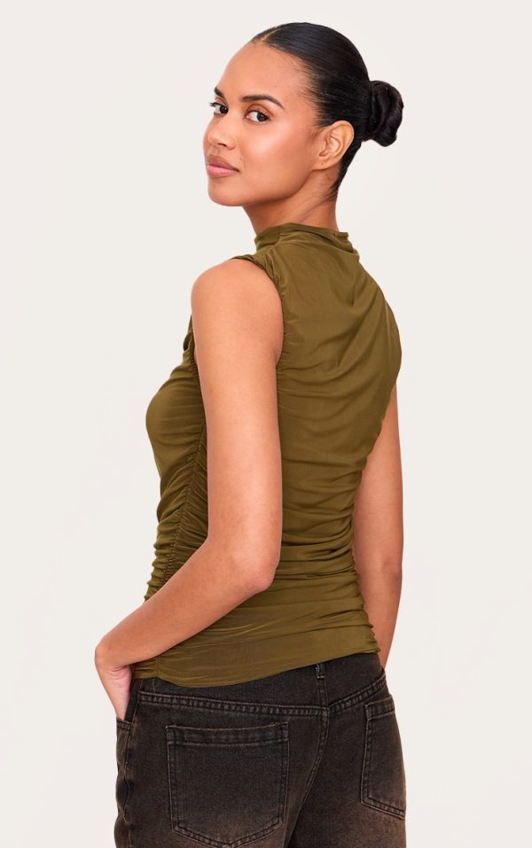 79b3a4e6ba98f6fcb942c32b58e4bd96bbf232de_CNM1499_2_olive_double_layer_slinky_ruched_detail_long_top