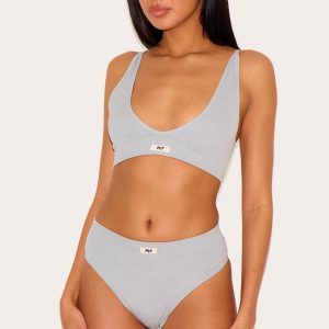 PRETTYLITTLETHING Grey Ribbed Seamless Knickers