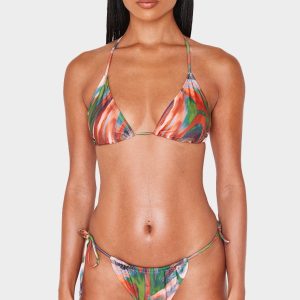 Multi Printed Micro Triangle Bikini Top