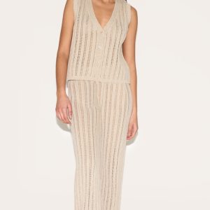 Petite Natural Knitted Trousers