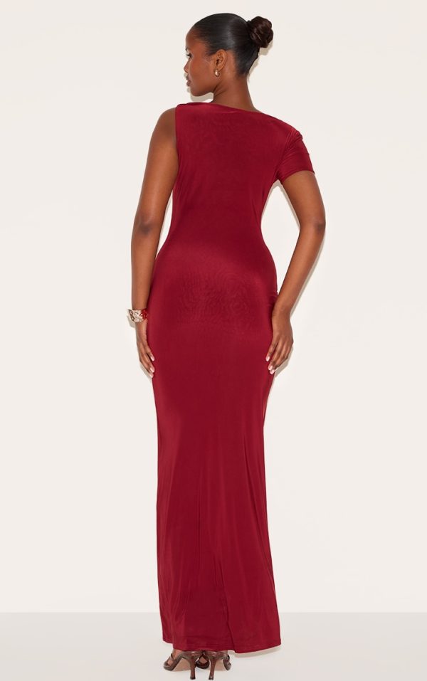 7bcb637452a43e275f6826339f945d4ffcc551bb_CNM8727_2_wine_double_layer_slinky_knot_shoulder_cap_sleeve_maxi_dress