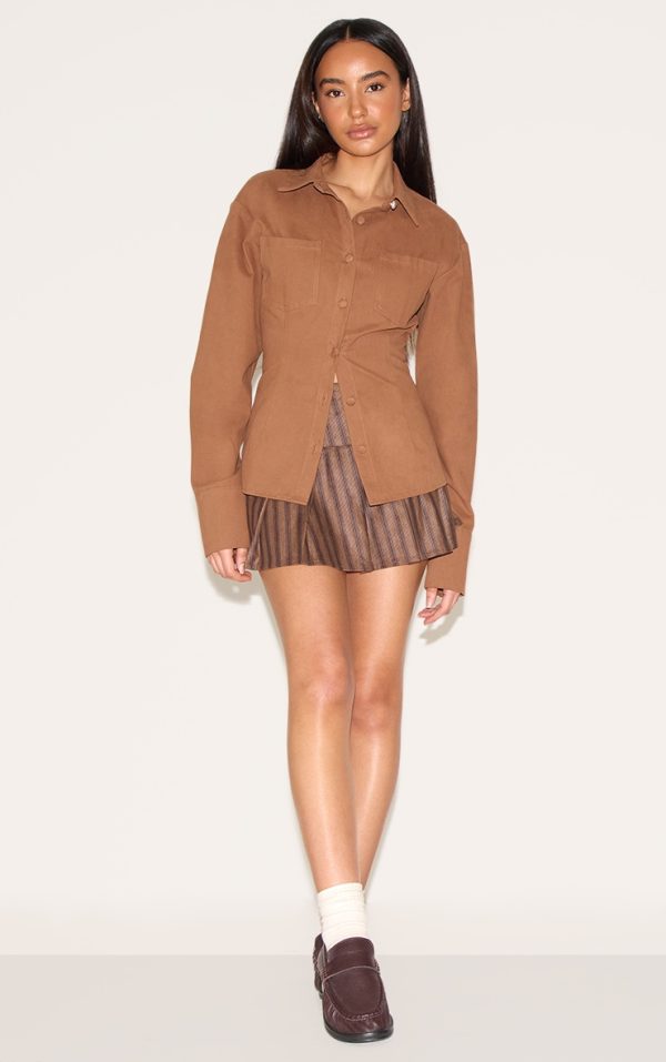 7c04883f73ea9d65184c0fa114320c4c52c7aa5b_CNM3505_1_petite_chocolate_pinstripe_pleated_mini_skirt
