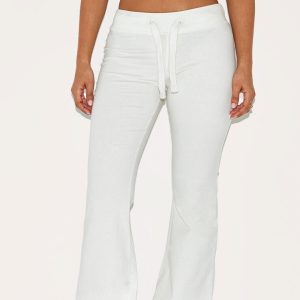 Petite Cream Low Rise Skinny Flare Trousers