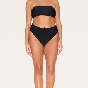 Plus Black Basic High Waist Bikni Bottom