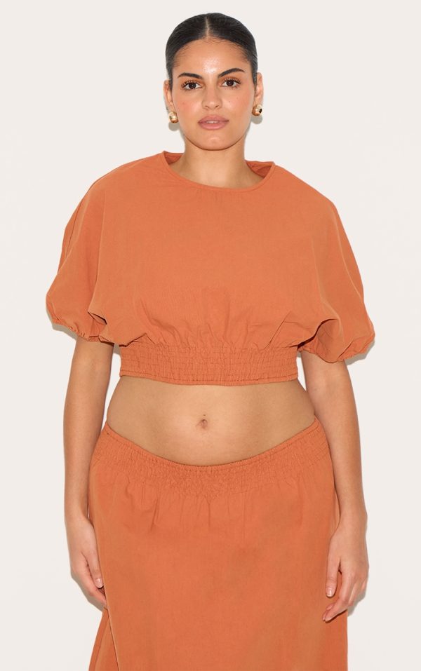 7c2faa61db09bee49d5776ee579187c69e083c66_CNM3422_1_plus_burnt_orange_sheered_waist_cap_sleeve_crop_top