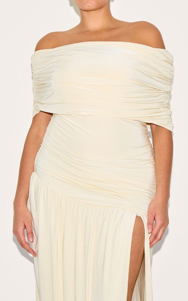 7c630683285e6826f7442867f1cff1933813eaa0_CNN0722_4_plus_cream_double_layer_slinky_bardot_ruched_maxi_dress