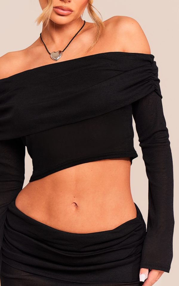 7ca8d9299c3a4c1a9ed9a0e1b9dc7858dacd6994_CNH7562_4_black_sheer_burnout_mesh_fold_over_hem_long_sleeve_bardot_top